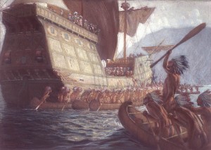 L'arrivée de Champlain à Québec en 1608